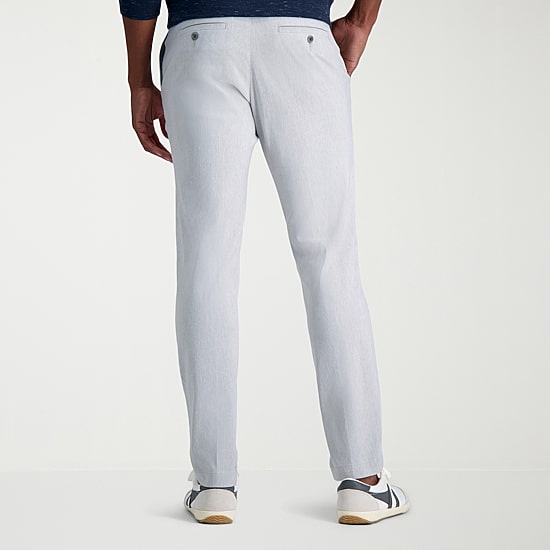 Haggar Life Khaki Mens Comfort Waistband Slim Fit Flat Front Pant