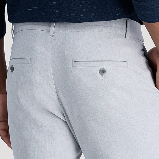 Haggar Life Khaki Mens Comfort Waistband Slim Fit Flat Front Pant