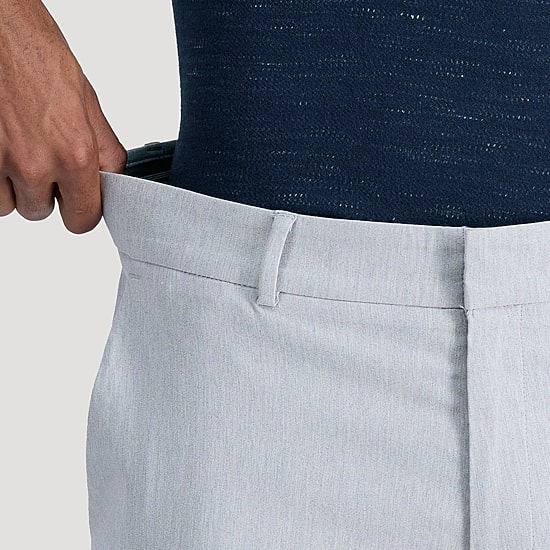Haggar Life Khaki Mens Comfort Waistband Slim Fit Flat Front Pant