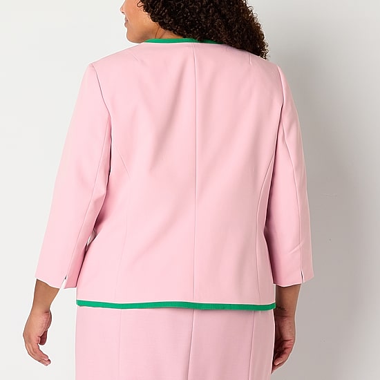 Black Label by Evan-Picone Womens Plus Classic Fit Suit Jacket