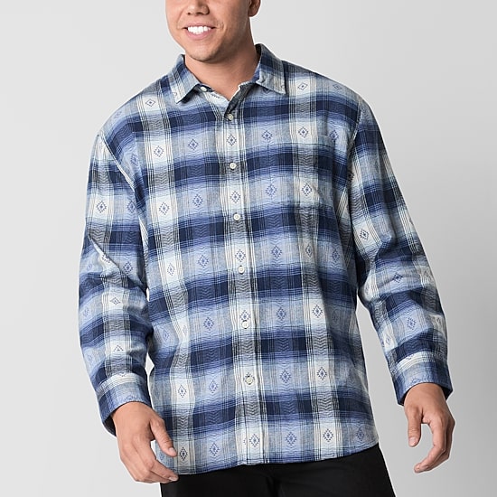 Arizona Mens Long Sleeve Regular Fit Big and Tall Flannel Shirt