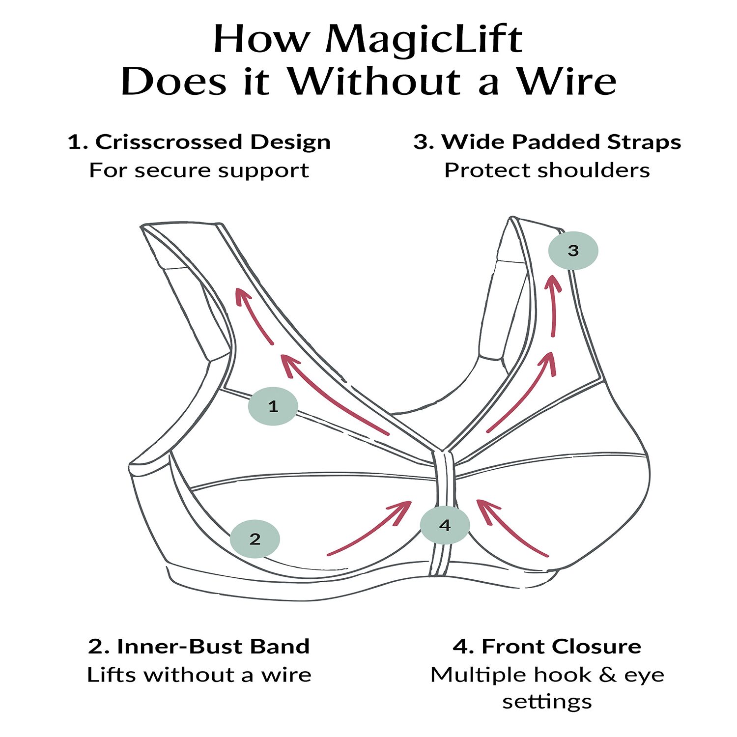 Glamorise MagicLift® Front-Closure Support Wirefree Bra-1200