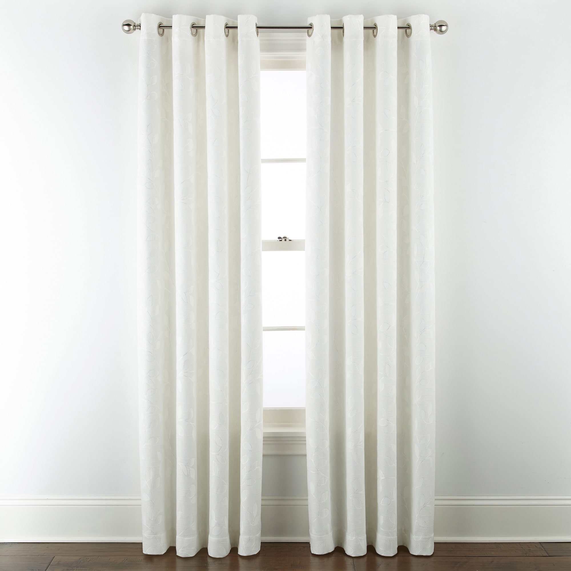 Linden Street Gwen Leaf Grommet Top Light-Filtering Single Curtain Panel