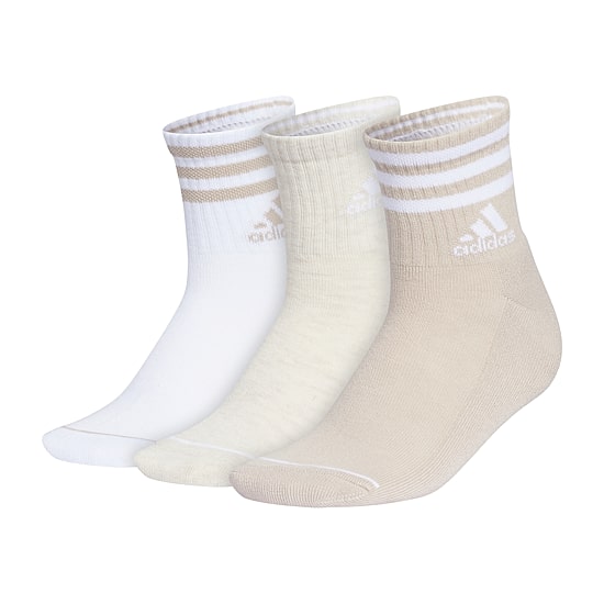 adidas Womens 3 Pair Quarter Ankle Socks