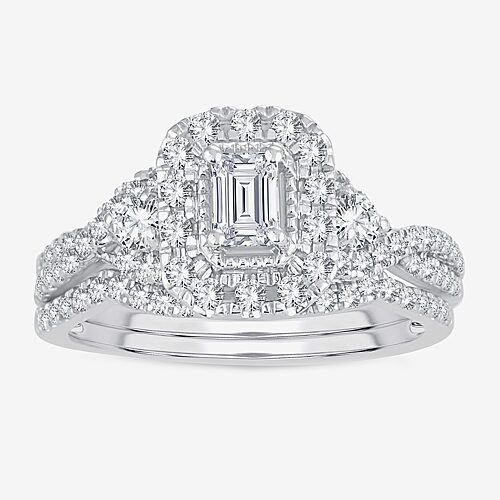 Modern Bride Womens 1 Ct. T.w. Natural White Diamond 10k Gold Bridal Set