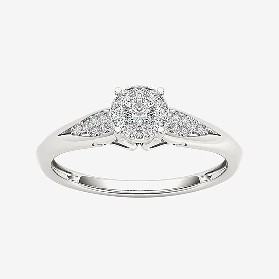 1/6 CT.T.W. Natural Diamond 10K White Gold Engagement Ring