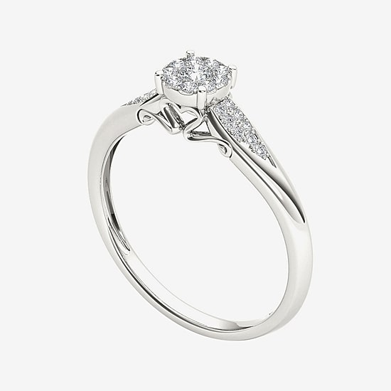 1/6 CT.T.W. Natural Diamond 10K White Gold Engagement Ring
