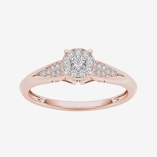 1/6 CT.T.W. Natural Diamond 10K Rose Gold Engagement Ring