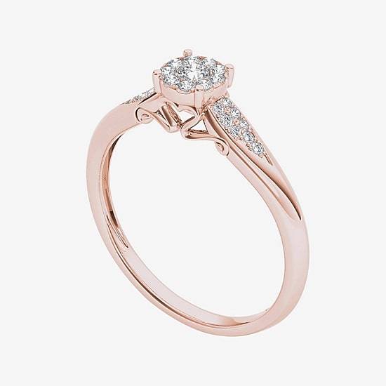 1/6 CT.T.W. Natural Diamond 10K Rose Gold Engagement Ring