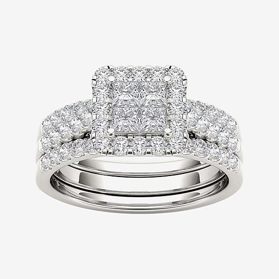 1 1/4 CT.T.W. Natural Diamond 14K White Gold Bridal Set
