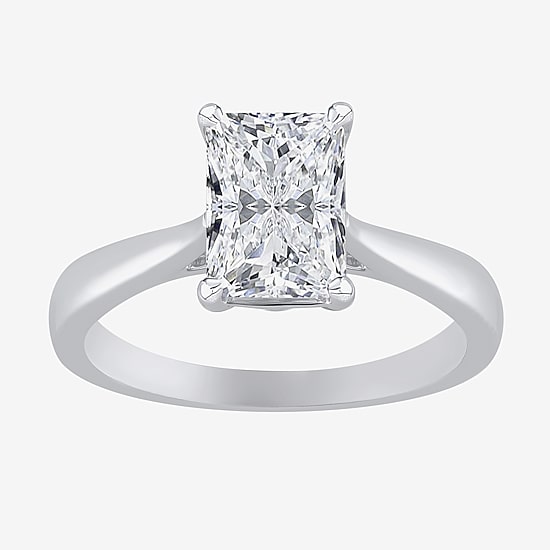 (G / VS2) Womens 2 CT. Lab-Grown White Diamond 14K Gold Radiant-cut Solitaire Engagement Ring