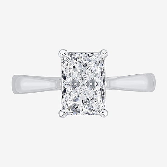 (G / VS2) Womens 2 CT. Lab-Grown White Diamond 14K Gold Radiant-cut Solitaire Engagement Ring