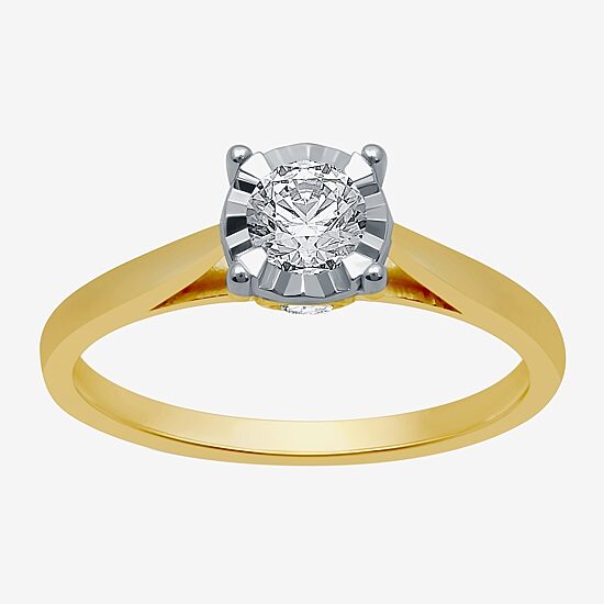 (H-I / I1) Womens 1/2 CT. Lab Grown White Diamond 10K Gold Round Solitaire Engagement Ring