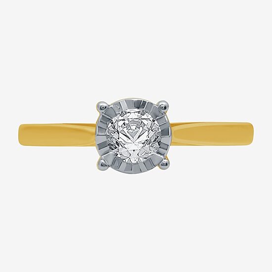 (H-I / I1) Womens 1/2 CT. Lab Grown White Diamond 10K Gold Round Solitaire Engagement Ring