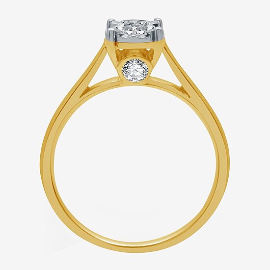 (H-I / I1) Womens 1/2 CT. Lab Grown White Diamond 10K Gold Round Solitaire Engagement Ring
