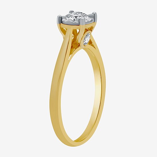 (H-I / I1) Womens 1/2 CT. Lab Grown White Diamond 10K Gold Round Solitaire Engagement Ring