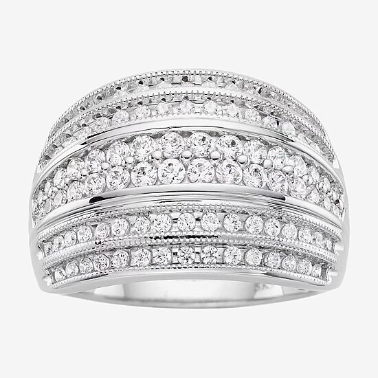 1 CT.T.W. Natural Diamond 10K White Gold Ring
