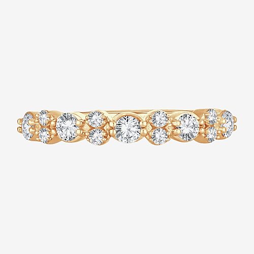 Modern Bride Womens 1/2 Ct. T.w. Natural White Diamond 10k Gold Wedding Band In Yellow