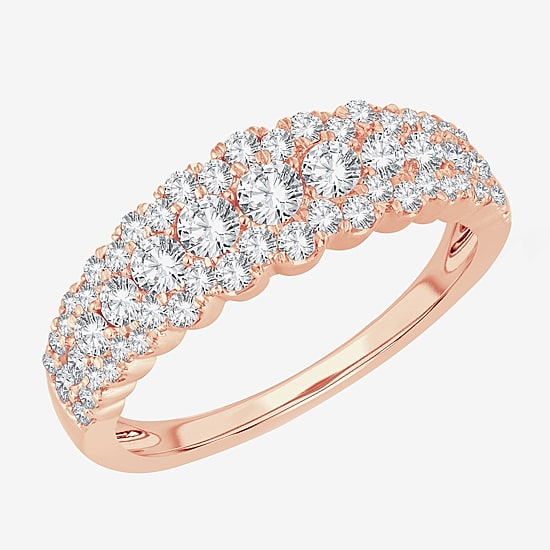 Womens 1 CT. T.W. Natural White Diamond 10K Gold Anniversary Band