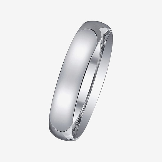  Personalized Mens 4mm Comfort Fit Domed Sterling Silver Wedding Band