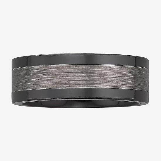  Mens 8mm Stainless Steel Wedding Band 