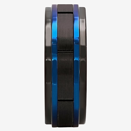 "Thin Blue Line" Mens 8MM Tungsten Wedding Band