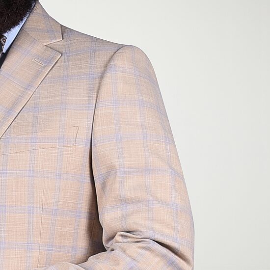 Steve Harvey Mens Stretch Fabric Classic Fit Plaid Suit Jacket