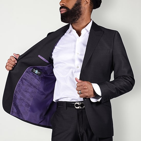 Steve Harvey Shantung Mens Classic Fit Suit Jacket