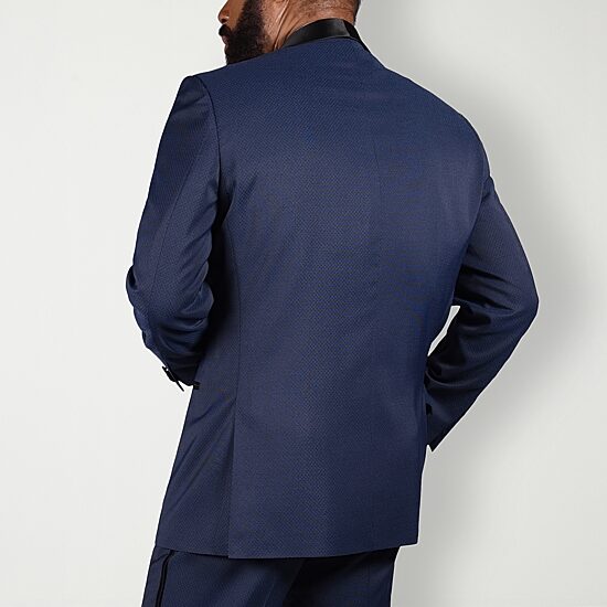 Steve Harvey Mens Stretch Fabric Classic Fit Geometric Suit Jacket