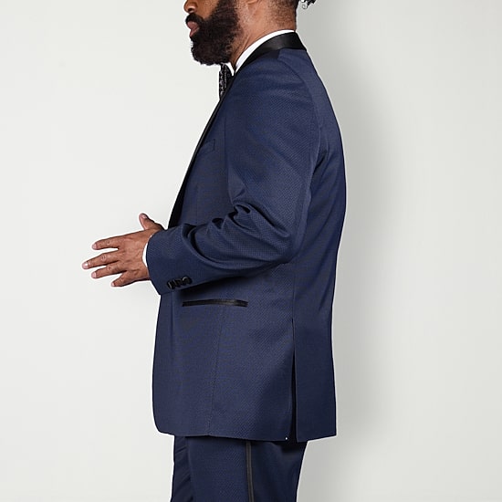 Steve Harvey Mens Stretch Fabric Classic Fit Geometric Suit Jacket