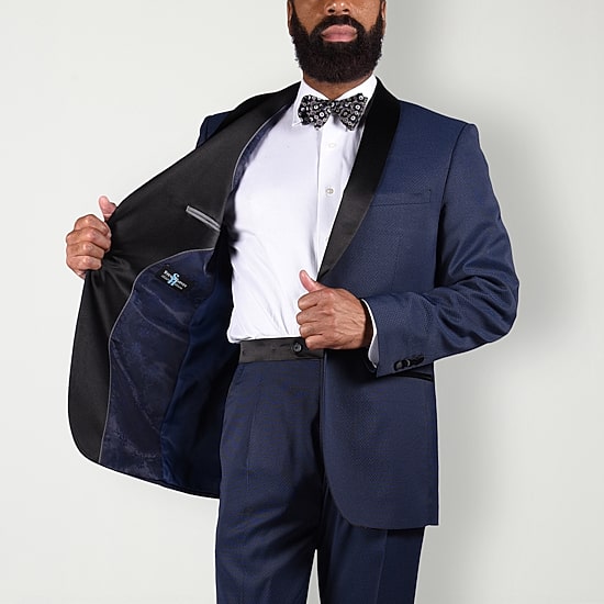 Steve Harvey Mens Stretch Fabric Classic Fit Geometric Suit Jacket