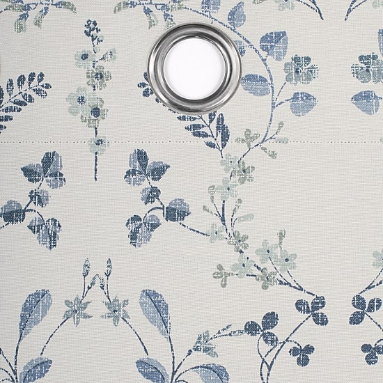 Fieldcrest Heritage Davina Vine Floral Grommet Top Energy Saving 100% Blackout Single Curtain Panel