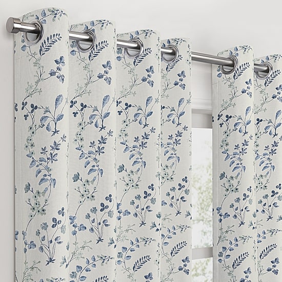 Fieldcrest Heritage Davina Vine Floral Grommet Top Energy Saving 100% Blackout Single Curtain Panel