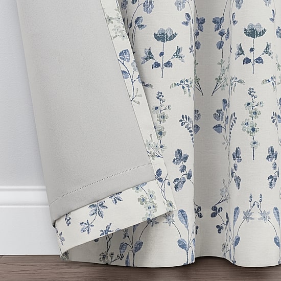 Fieldcrest Heritage Davina Vine Floral Grommet Top Energy Saving 100% Blackout Single Curtain Panel