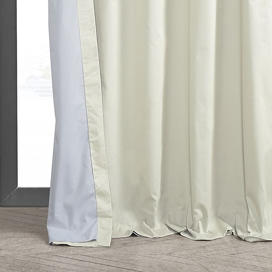Exclusive Fabrics & Furnishing Solid 100% Cotton Rod Pocket Back Tab Energy Saving 100% Blackout Single Curtain Panel