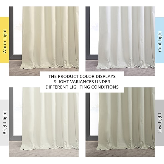 Exclusive Fabrics & Furnishing Solid 100% Cotton Rod Pocket Back Tab Energy Saving 100% Blackout Single Curtain Panel