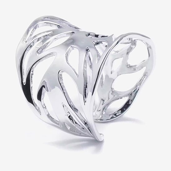 Sparkle Allure Womens Pure Silver Over Brass Round Cocktail Ring