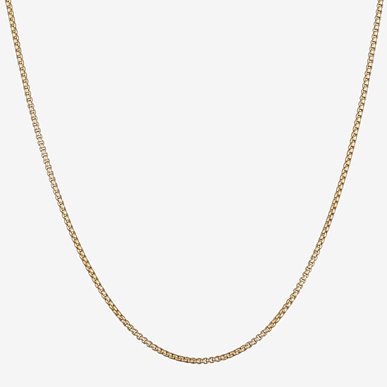 Made in Italy Womens 14K Gold 18 Inch Box Chain Necklace