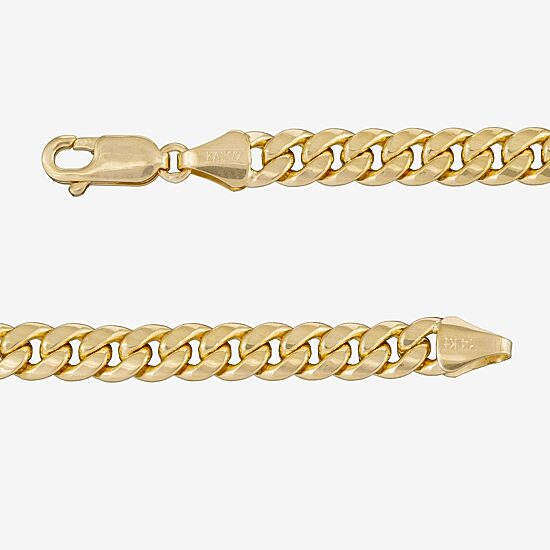 Made in Italy Mens 14K Gold 8 Inch Semisolid Curb Chain Bracelet