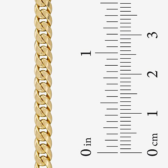 Made in Italy Mens 14K Gold 8 Inch Semisolid Curb Chain Bracelet