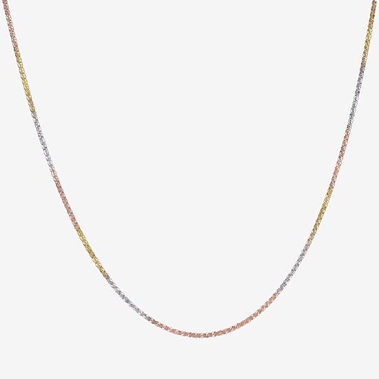 Made in Italy Womens 14K Gold 18 Inch Fashion Chain Necklace