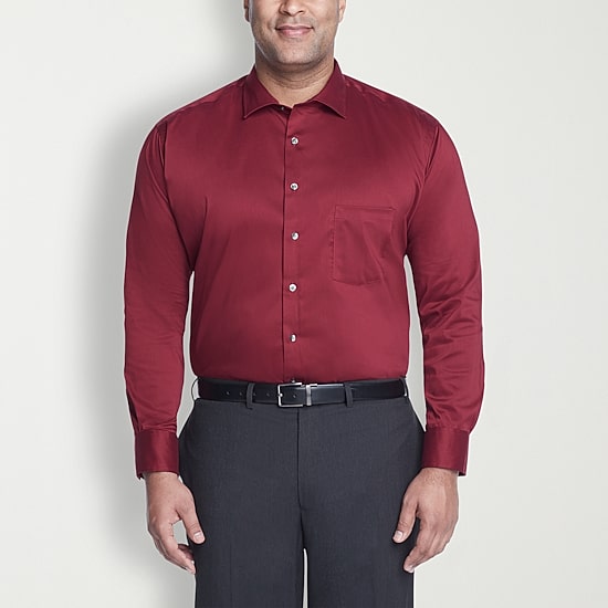 Van Heusen Big and Tall Ultra Flex Mens Regular Fit Wrinkle Free Long Sleeve Dress Shirt