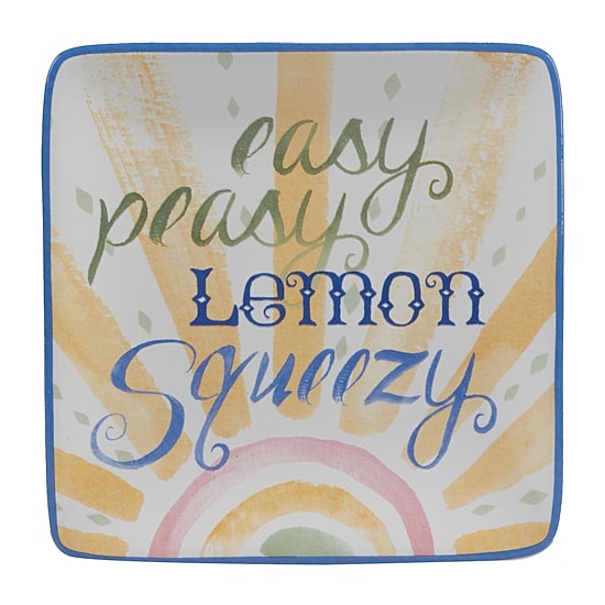 Certified International Lemonade Canape 4-pc. Earthenware Appetizer Plate
