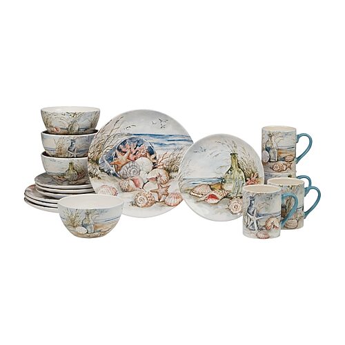 Certified International Coastal Landscape 16-pc. Earthenware Dinnerware Set, One Size, Blue