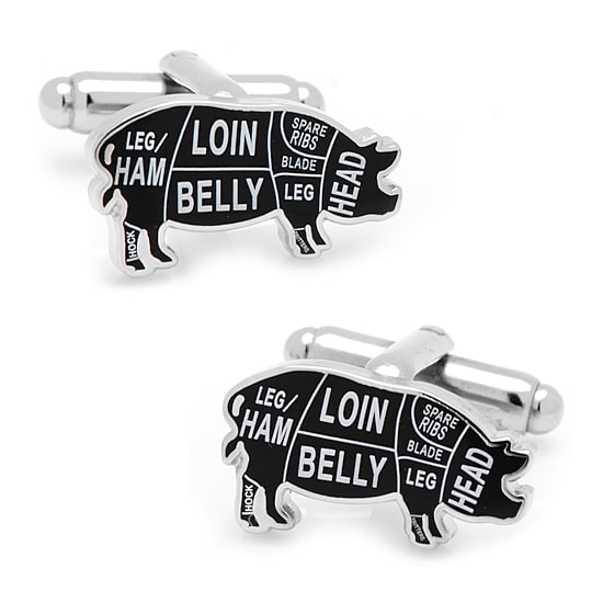 Pork Butcher Cuts Cuff Links