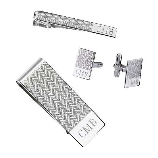 Personalized Zigzag Pattern Cuff Links