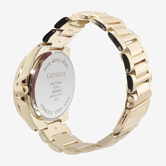 Geneva Mens Gold Tone Bracelet Watch Mac8128jc