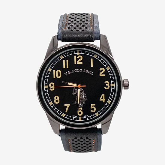 U.S. Polo Assn. Mens Black Strap Watch Usc50620jc