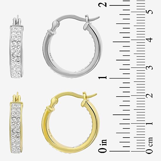 Inside-Out Crystal Hoop Earrings 2-Pair Set
