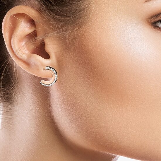 Rose 'N Chocolate Crystal Hoop Earrings  